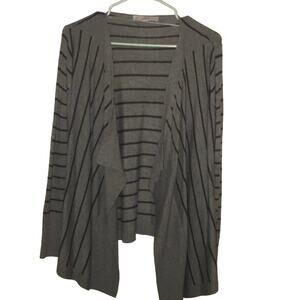 Loft gray striped cardigan Small